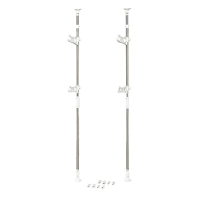 ステンレスベランダ物干し D335~580×H2100~2750mm ホワイト