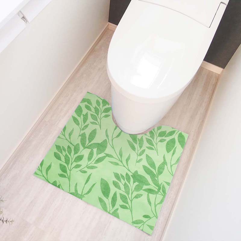 使い捨てトイレマット 15枚入り 60×55cm グリーン