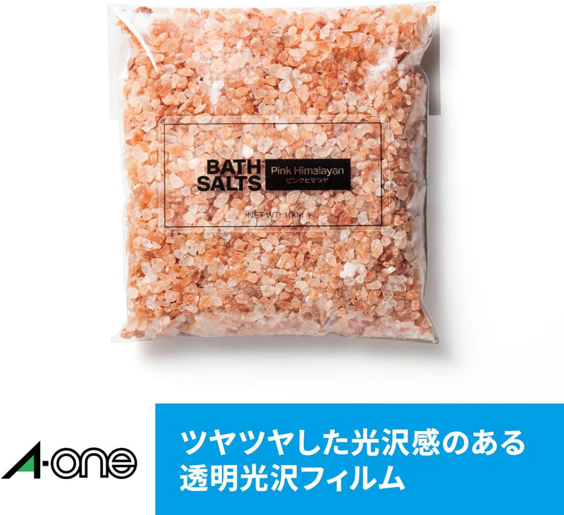 ラベルシール 透明インクジェット光沢フィルム 1面