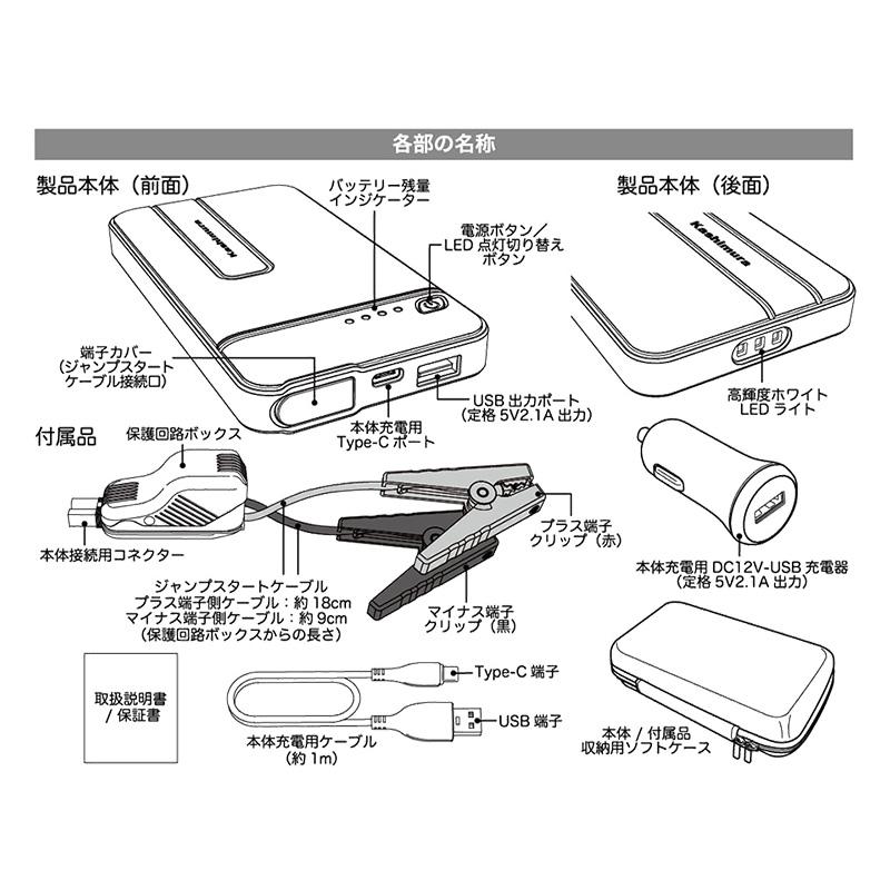 ジャンプスターター 4000mAh