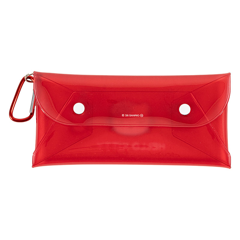 カラビナ付き クリアロングポーチ ハローキティ レッド SAC-CCL-KTR