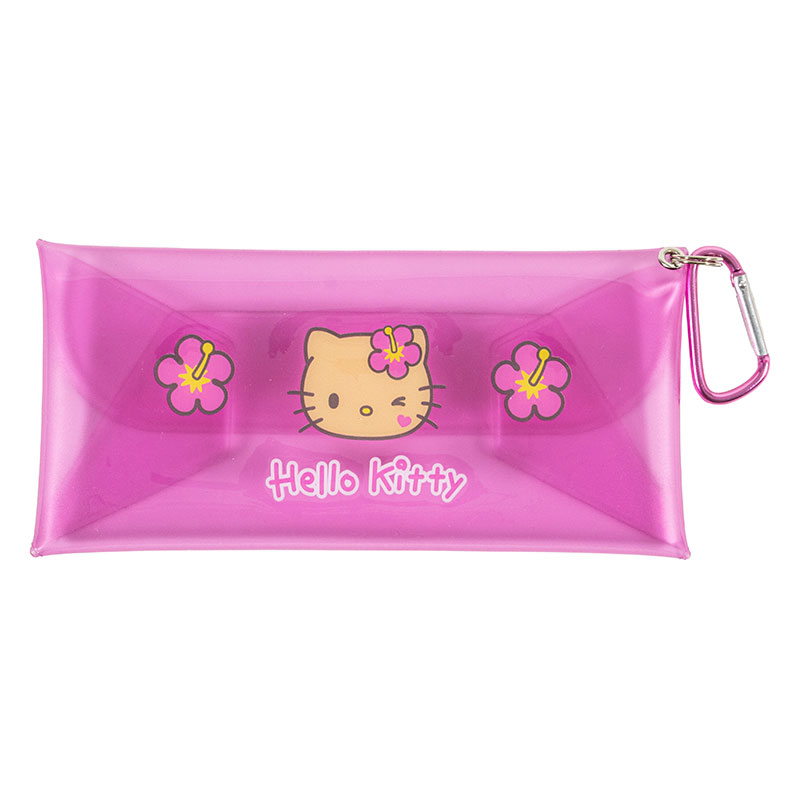 カラビナ付き クリアロングポーチ ハローキティ 日焼け SAC-CCL-KTHI