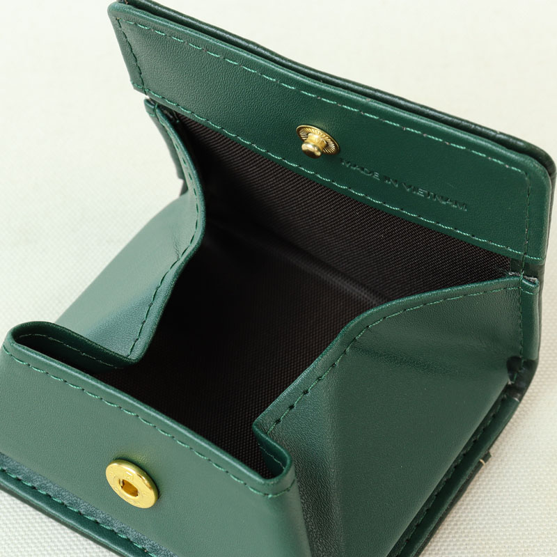 BOX型小銭入れ 合成皮革 グリーン