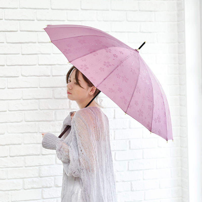 傘 16本骨 桜舞姫 ボルドー