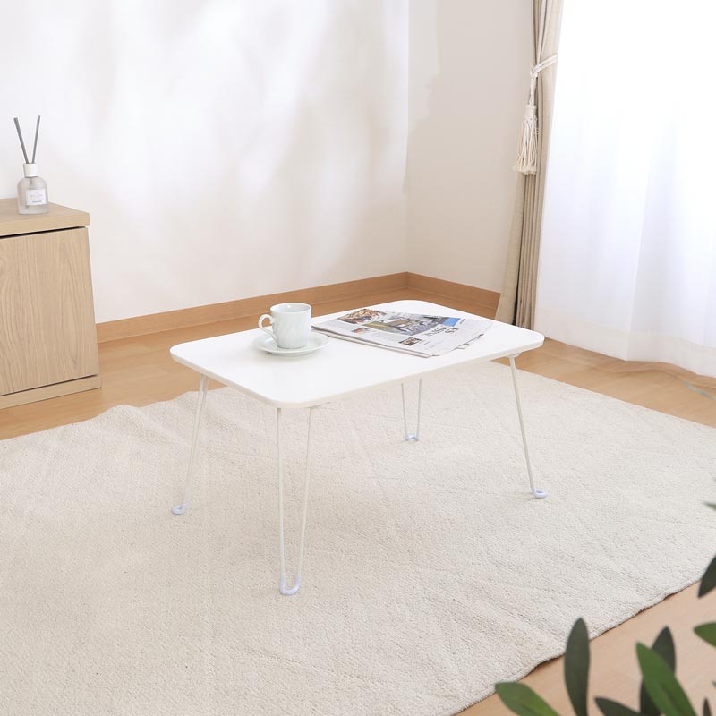 くすみカラー ローテーブル クレール オフホワイト 60×40cm