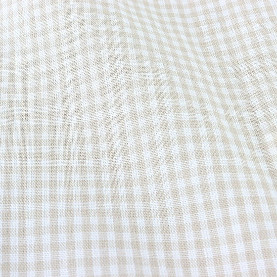 綿100％ まくらカバー チェック 35×50cm ベージュ