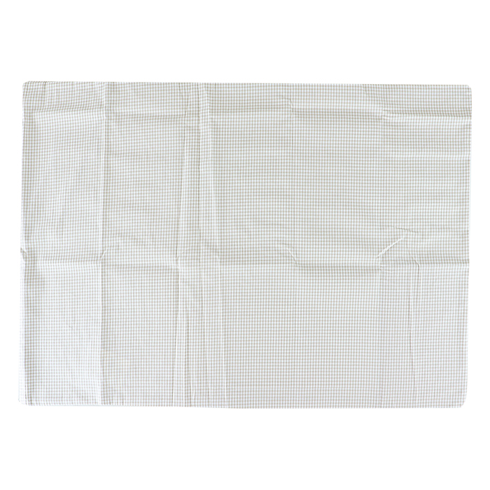 綿100％ まくらカバー チェック 50×70cm ベージュ