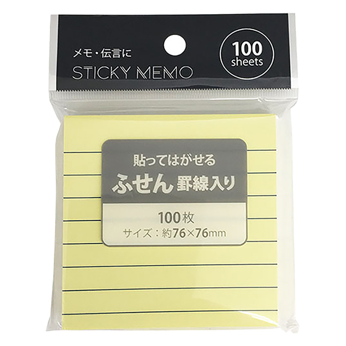 ふせん罫線入 1枚 76x76mm