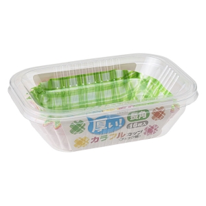 お弁当カップ 厚いカラフルカップチェック柄 長角 16枚入