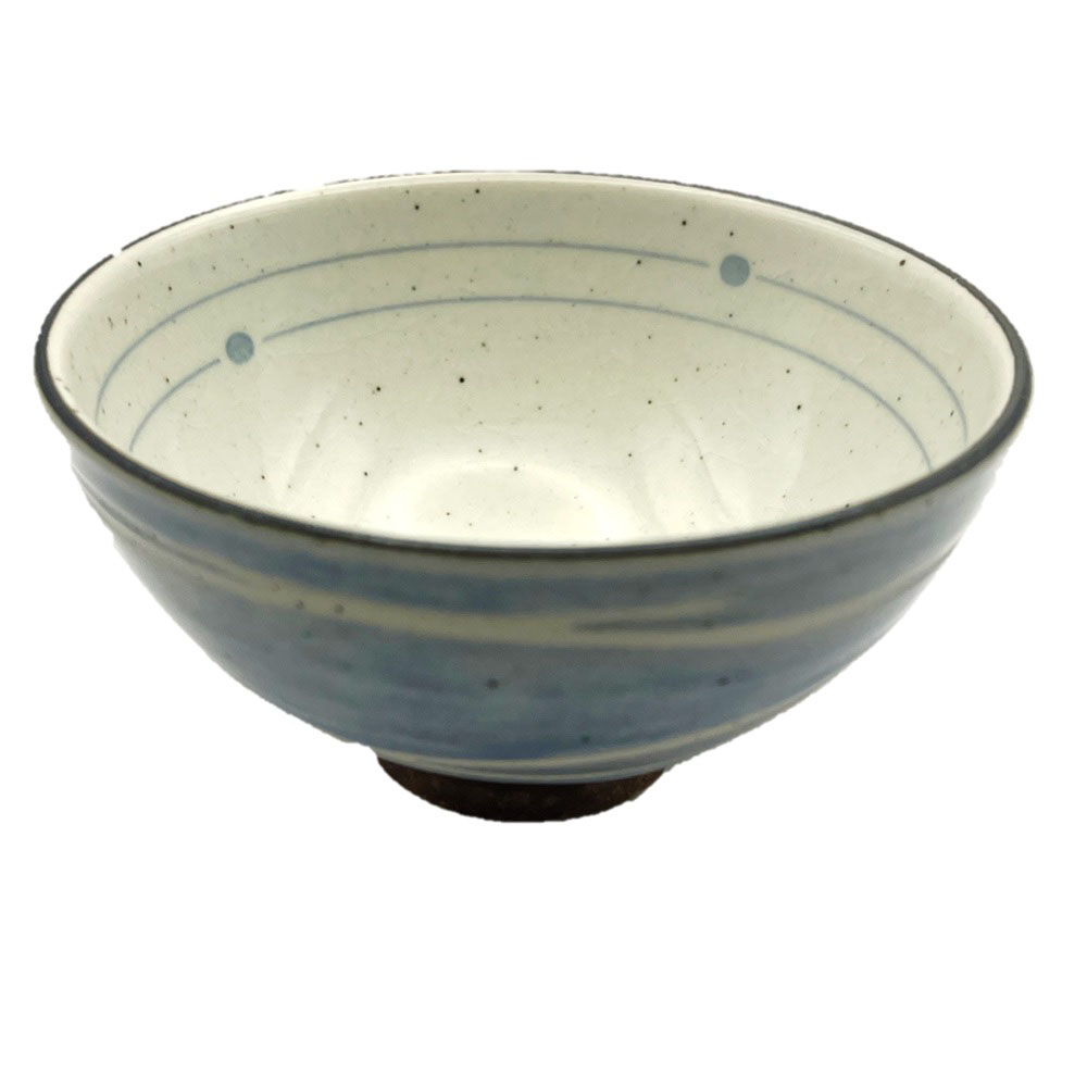 茶碗 クロスライン 青