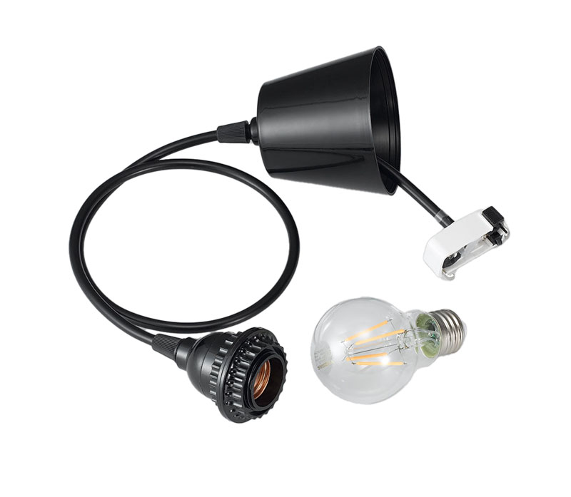 レトロ調LED電球付きペンダントライト PDR04L01BK