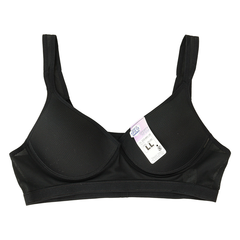 SPORTY FIT BRA メッシュスポーツブラ ブラック 3L