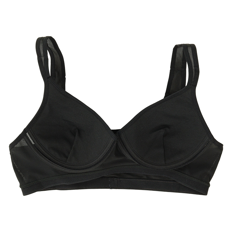 SPORTY FIT BRA メッシュスポーツブラ ブラック 3L