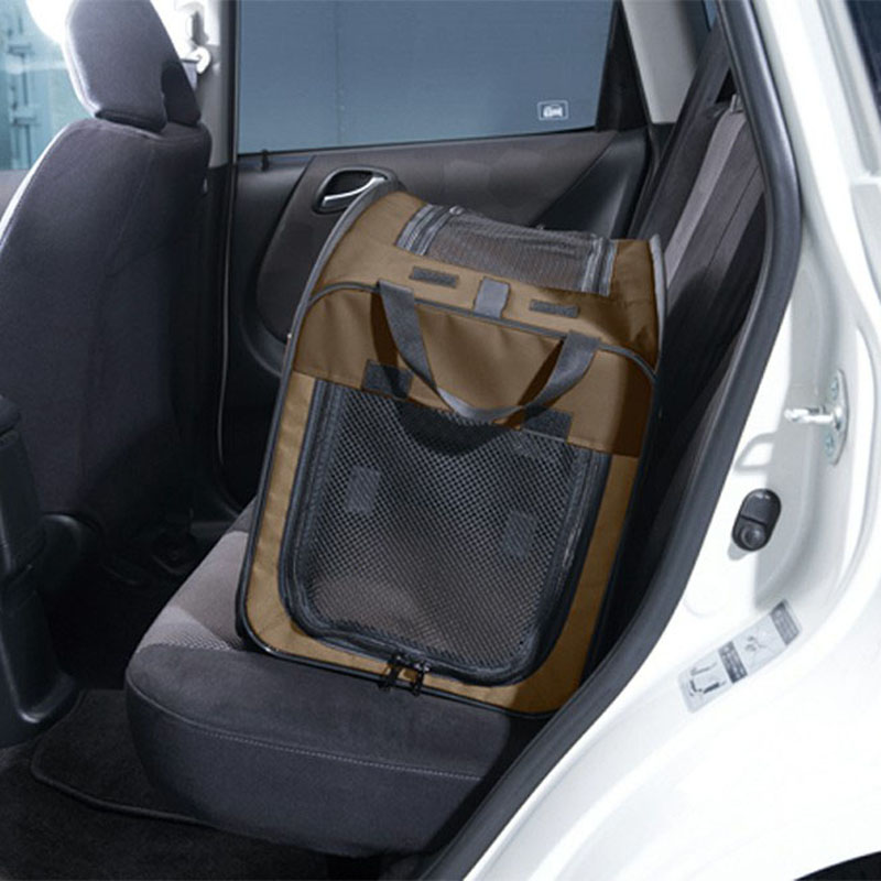 ペット用品 折りたたみソフトケージ Sサイズ 53.5×32.5×42.5cm ブラウン