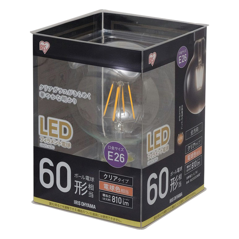 LED電球 フィラメント ボール球クリア 電球色60形(810lm) LDG7L-G-FC クリア
