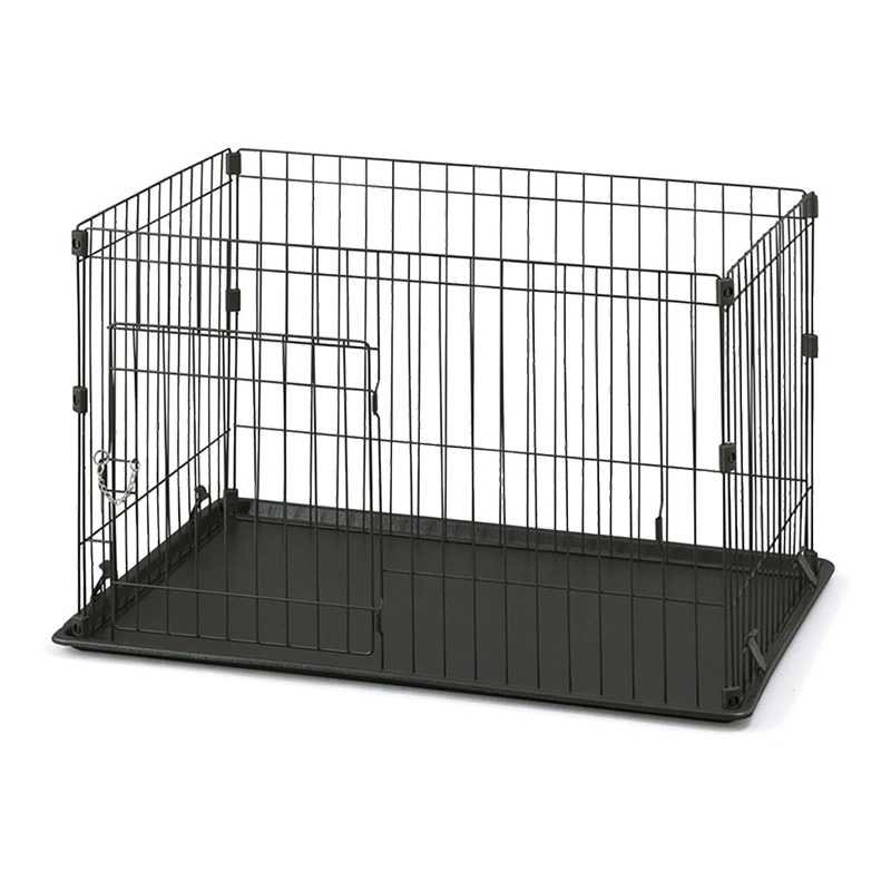 ペット用ケージ システムサークル トレー付き 90×60×55.2cm P-STN-550 マットブラウン