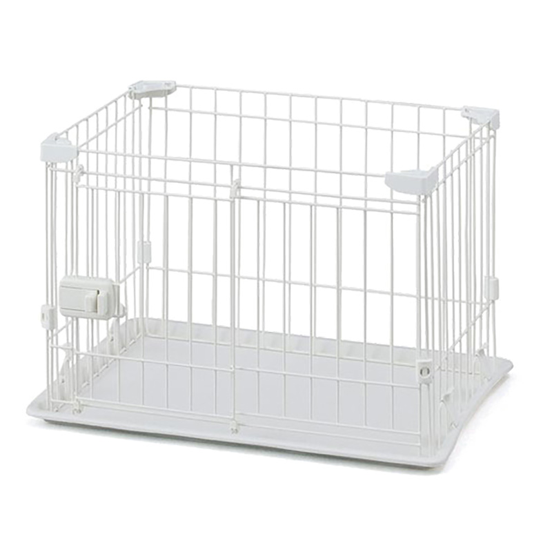 ペット用ケージ システムサークル トレー付き60×45×41cm マットホワイト