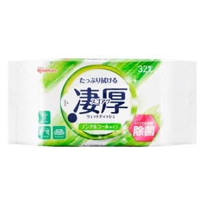 除菌ができるウェットティッシュ 凄厚 ノンアルコールタイプ 32枚入