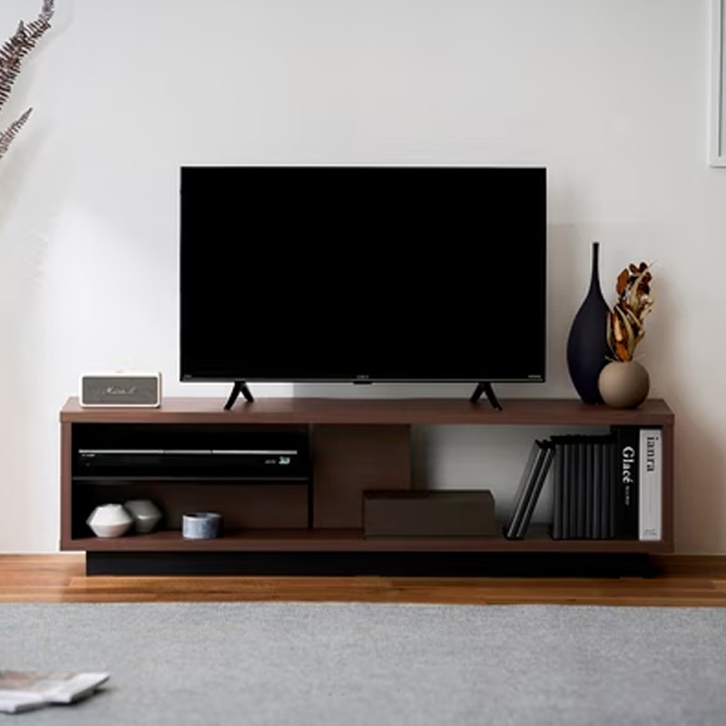 オープンテレビ台 スタンダードタイプ OTS-120SR ウォールナット｜ブラック