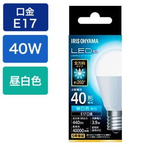 LED電球 E17 全方向 40形相当 昼白色 LDA4N-G-E17｜W-4T10