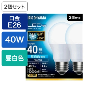 LED電球 E26 40形相当 昼白色 2個セット LDA4N-G｜W-4T102P