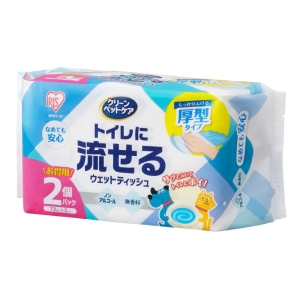 トイレに流せるウェットティッシュ クリーンペットケア 72枚×2個パック NPWT-2P