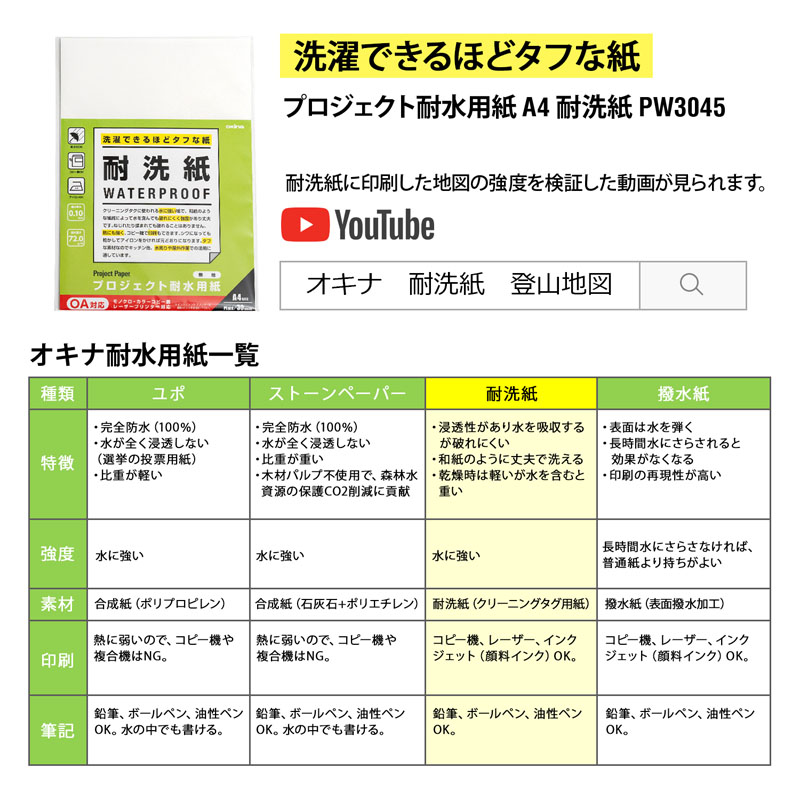 OA 耐水用紙 PW3045 （30枚）