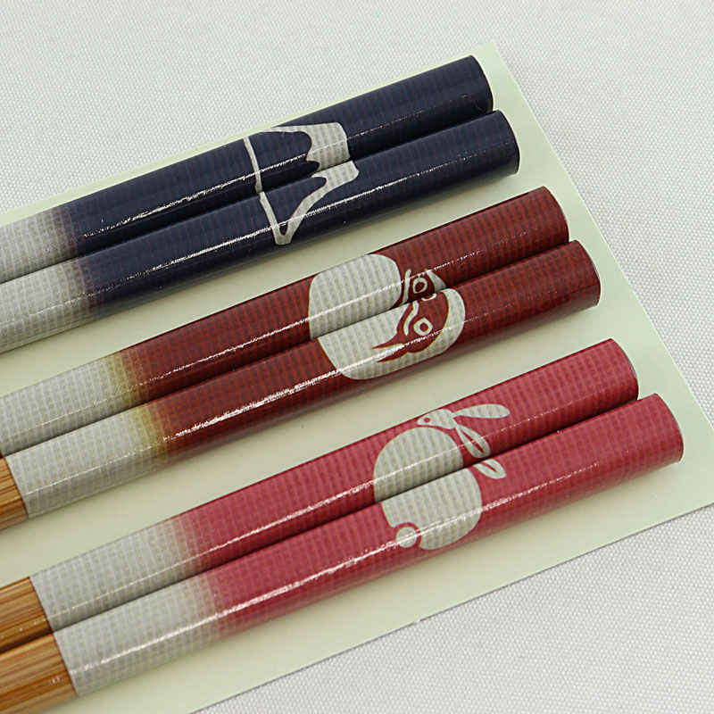 箸3膳組 万福  若狭塗 23cm