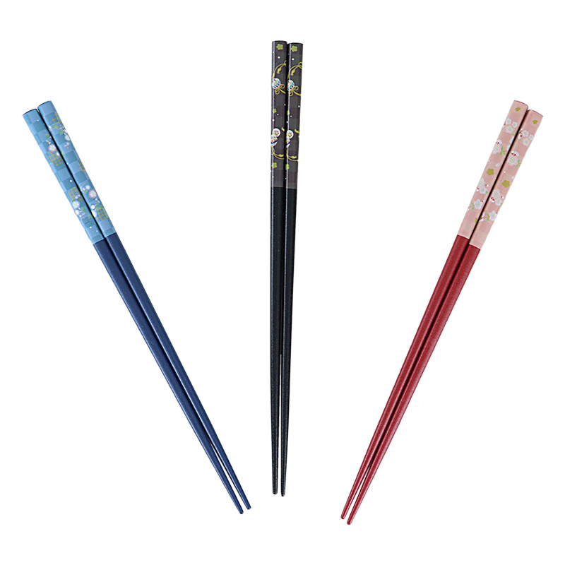 箸3膳組 花暦  若狭塗 23cm