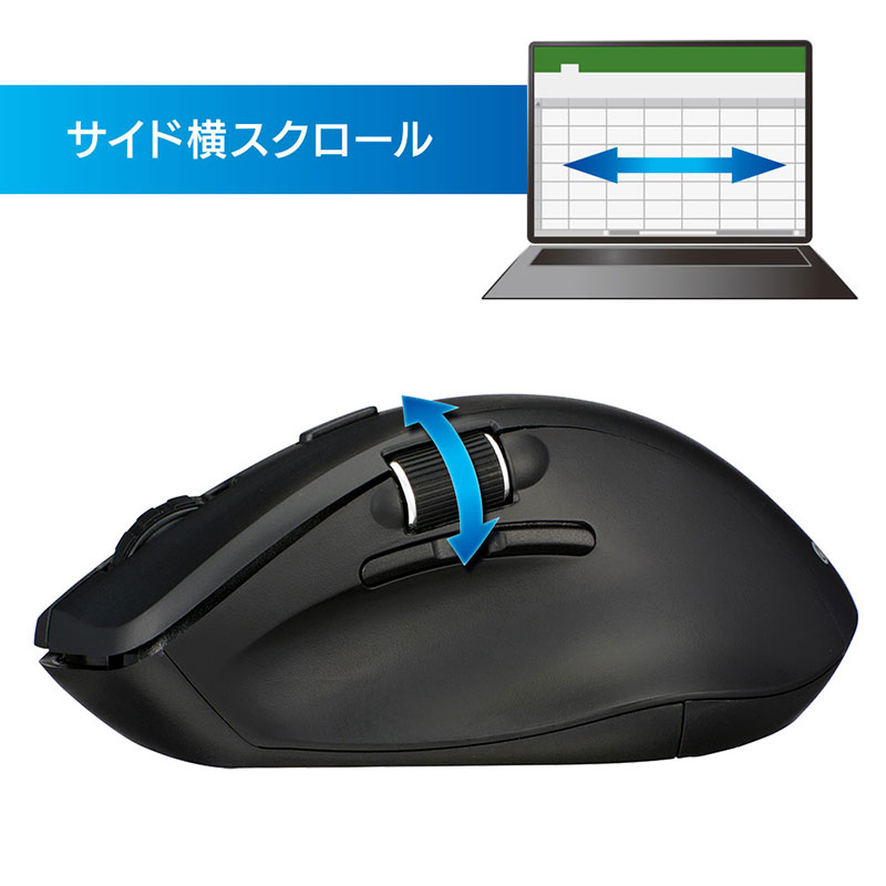 PCGEAR静音ワイヤレスマウス Bluetooth 2.4GHz ブラック PC-SMBWM10(K)