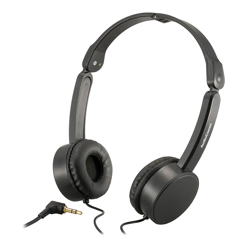 AudioCommステレオヘッドホン 折りたたみ式 ブラック　HP-H135N