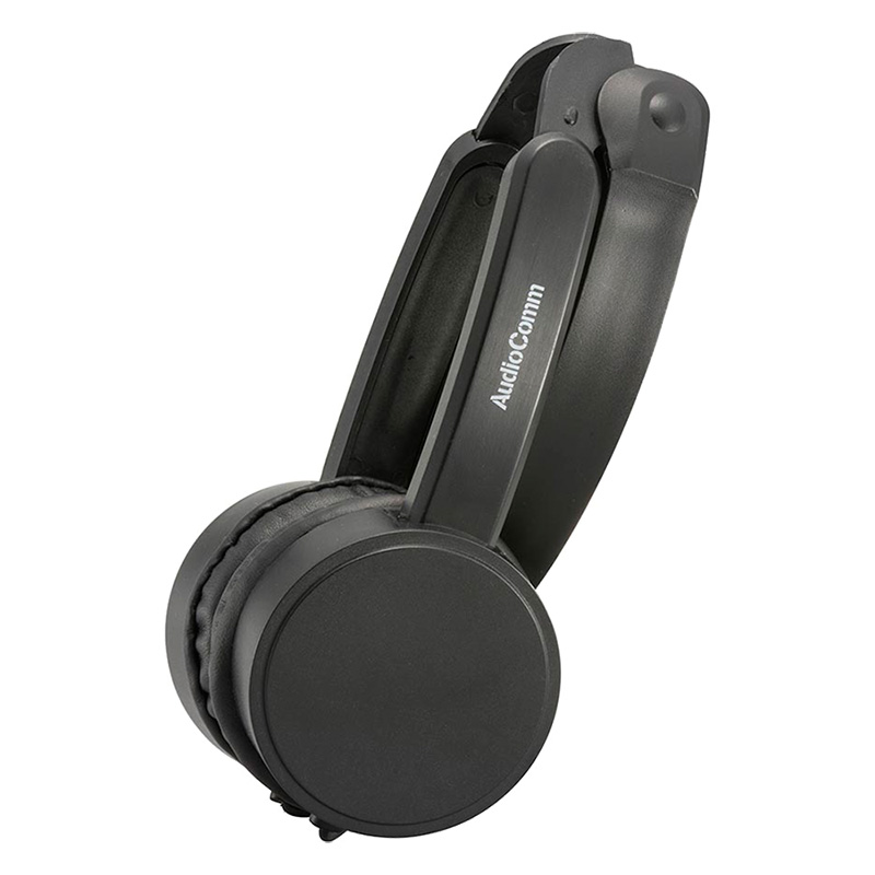 AudioCommステレオヘッドホン 折りたたみ式 ブラック　HP-H135N
