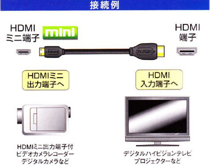 HDMI-mini HDMI 変換ケーブル 1m VIS-C10M-K