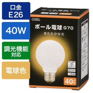 ボール球40W形ホワイトG70