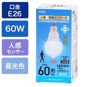 LED電球 E26 60形相当 人感・明暗センサー付 昼光色 LDA7D-G PIR6