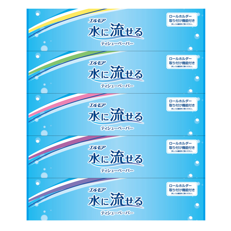 エルモア ティシュ水に流せる 160組 5箱