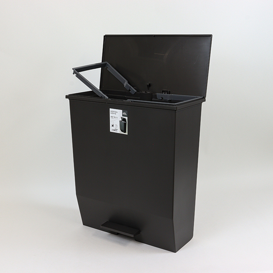 【お取り寄せ商品】H&H 通路で使える ペダルダストボックス 45L ダークグレー