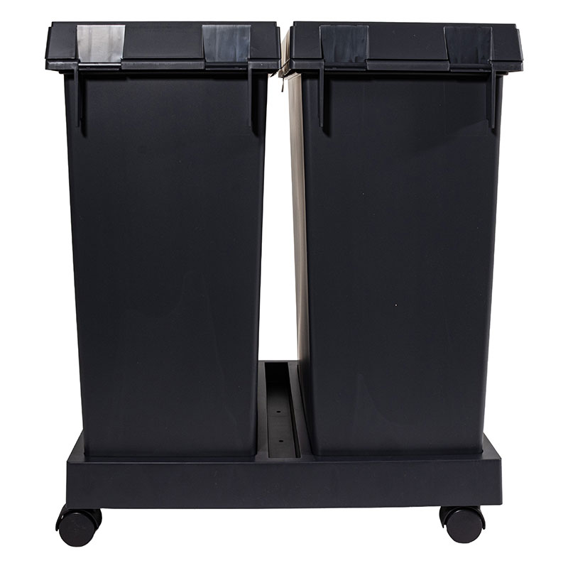 【お取り寄せ商品】ユニード 分別台座付 フリップオープン 2個セット(33L×2)チャコールブラック