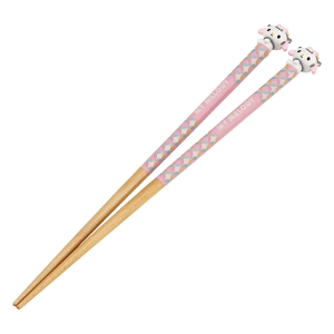 マスコット付 塗箸 すべり止め 21cm 十二支(うし)×マイメロディ