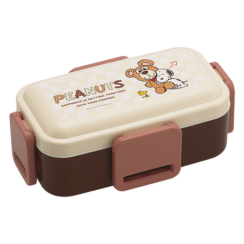 おかずがつぶれにくい ふわっとフタ弁当箱 2段 600ml スヌーピー&ベア