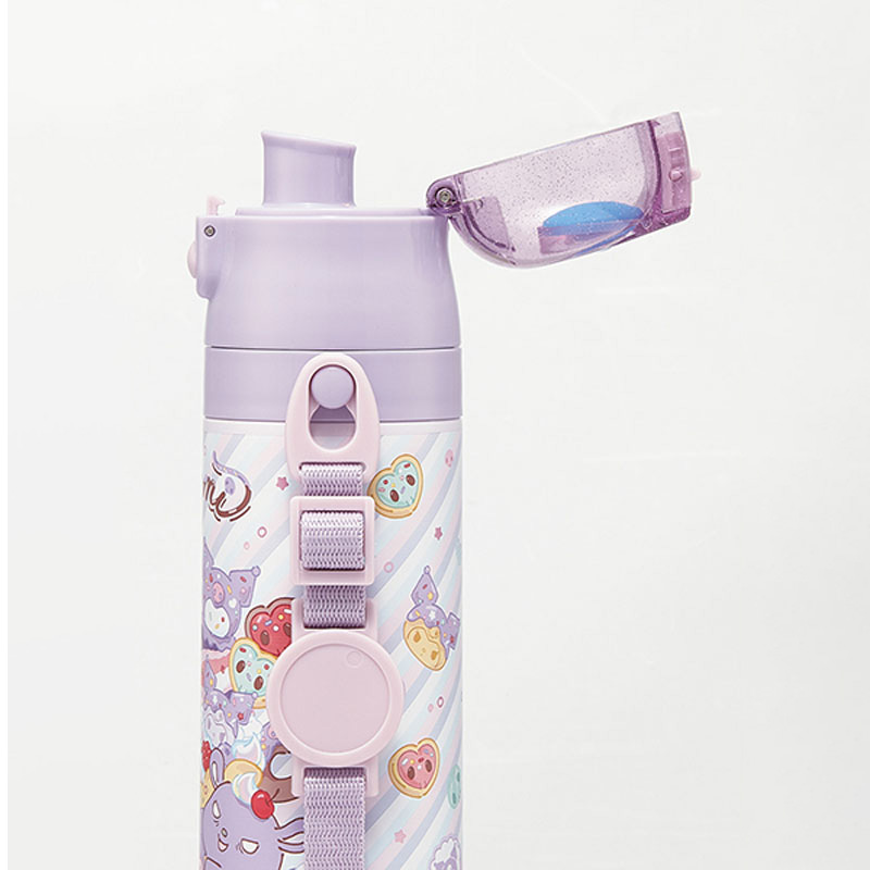 超軽量 2WAY ステンレスボトル ショルダーベルト付 クロミちゃん 保温・保冷 直飲み470ml コップ飲み430ml