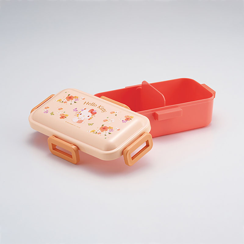 おかずがつぶれにくい ふわっと弁当箱 1段 530ml ハローキティパステル水彩 花柄