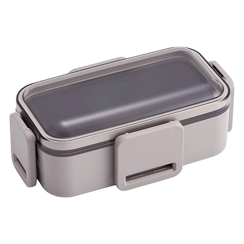 おかずがつぶれにくい ふわっとフタ弁当箱 2段 600ml スモーキーグレー