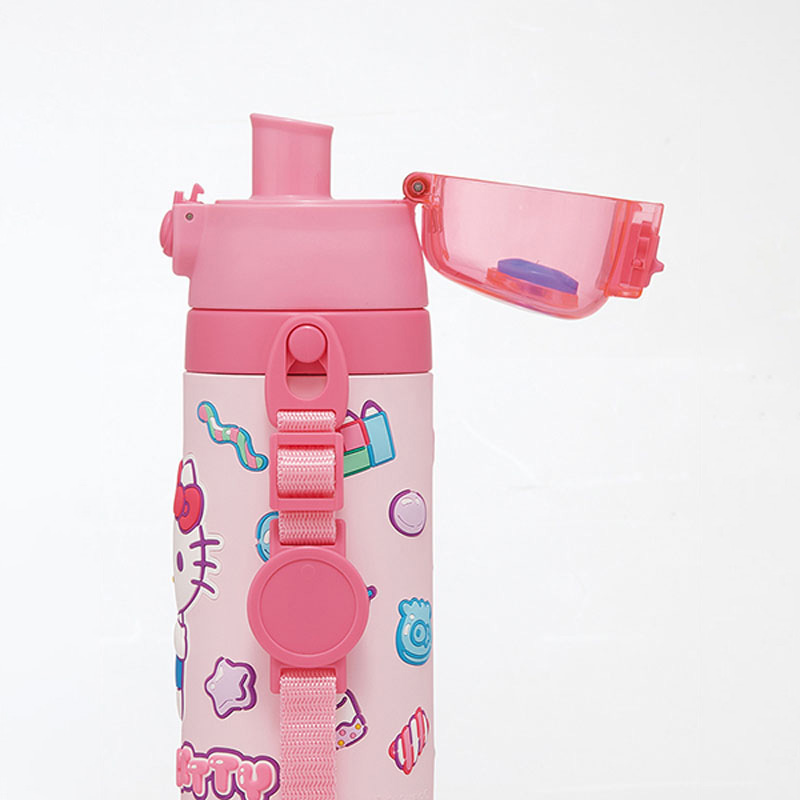 立体プリント ダイレクトボトル ショルダーベルト付 ハローキティ 保冷専用 480ml