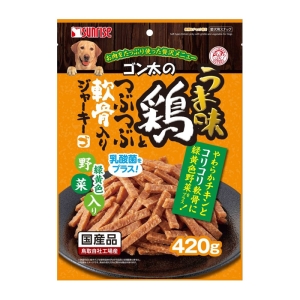 ゴン太のうま味鶏とつぶつぶ軟骨入りジャーキー 緑黄色野菜入り 420g