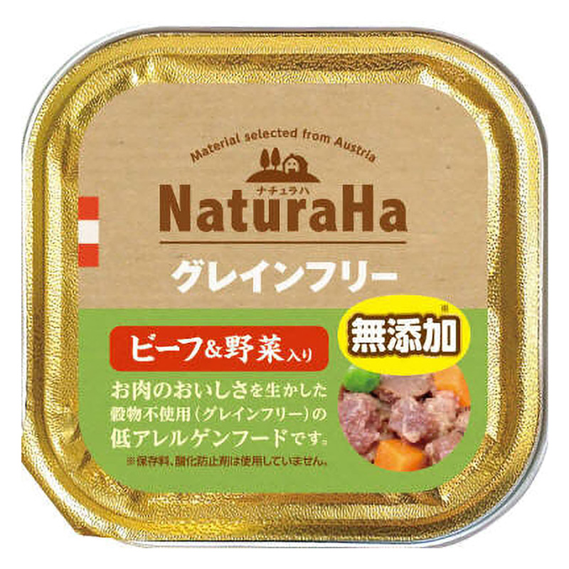 ナチュラハ グレインフリー ビーフ&野菜入り 100g