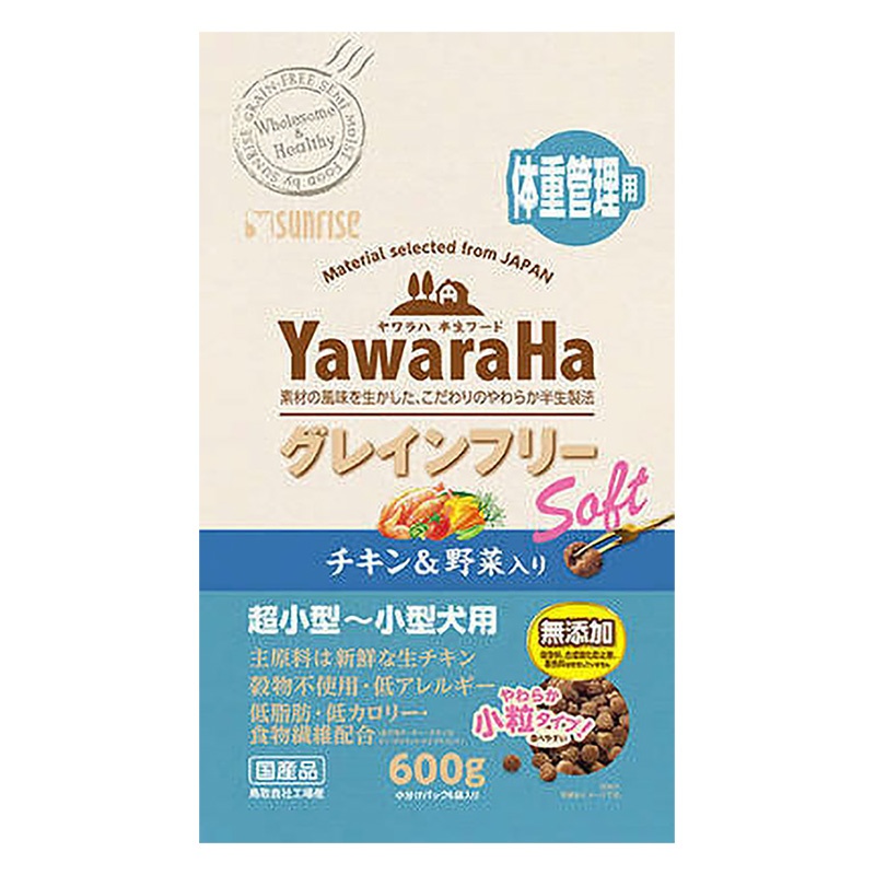 ヤワラハ グレインフリー ソフト チキン&野菜入り 体重管理用 600g