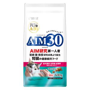 AIM30 室内避妊・去勢後成猫用健康な尿路・毛玉ケアフィッシュ 600g