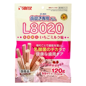 ゴン太の歯みがき専用ガム SSサイズ L8020乳酸菌入り いちごミルク味 120g
