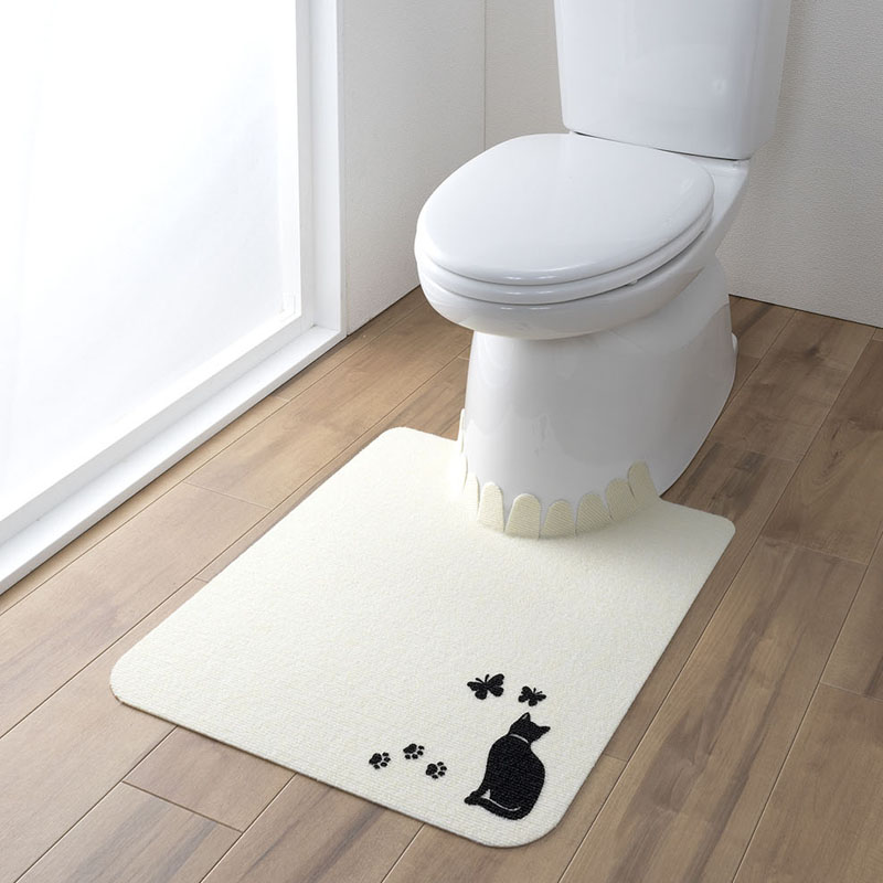おくだけ吸着ズレな~いトイレマット ネコ
